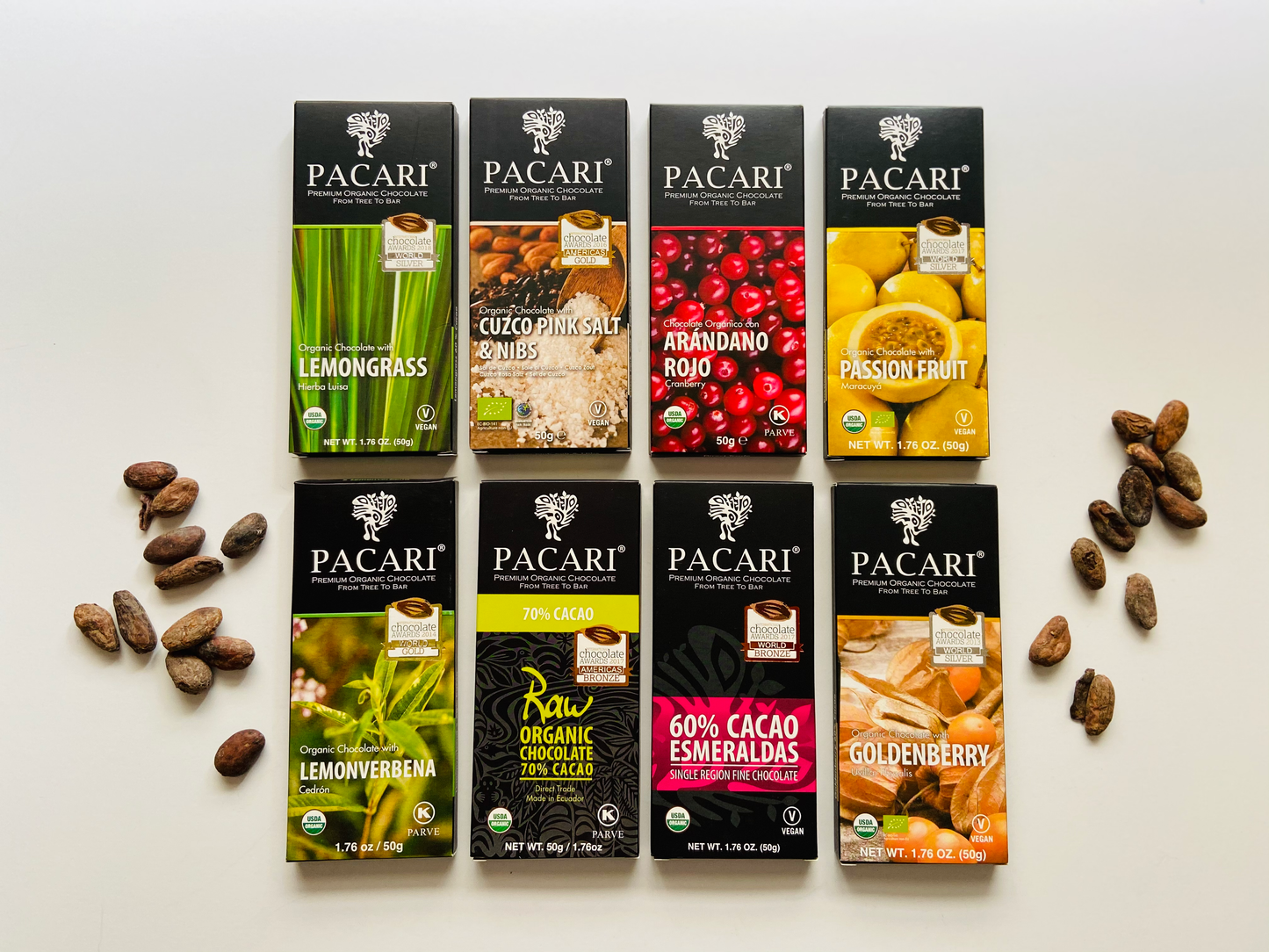 Assortment of Paccari Chocolate Bars