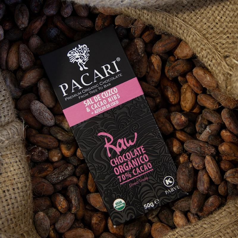 Raw 70% with Salt & Nibs + with Coconut Sugar Organic Chocolate Bar