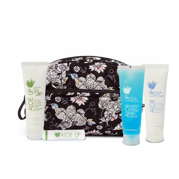 Vera Bradley Small Cosmetic Bag with Aloe Up White Collection Sunscreen