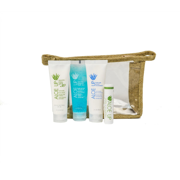 Aloe Up Small Hemp Bag with White Collection Sunscreen